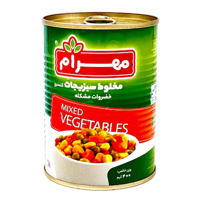 کنسرو مخلوط سبزیجات 400 گرم مهرام