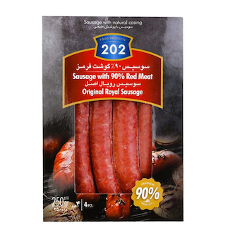عکس سوسیس 90% گوشت قرمز رویال اصل