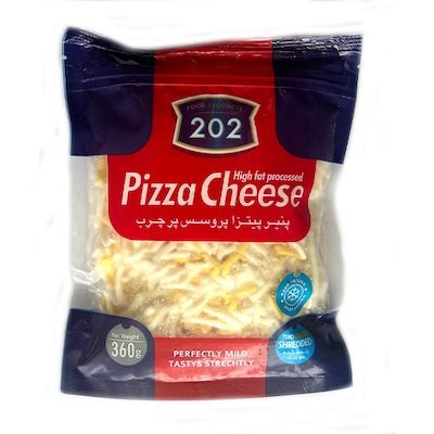 پنیر پیتزا رنده شده 360 گرم دو رنگ 202